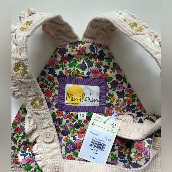 NWT Mini Boden Frill Strap Cord Overalls - Picture 9 of 9
